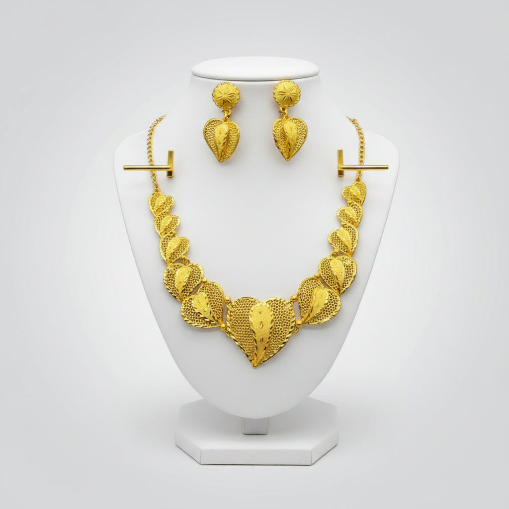 Gold plated Necklace and Earring
