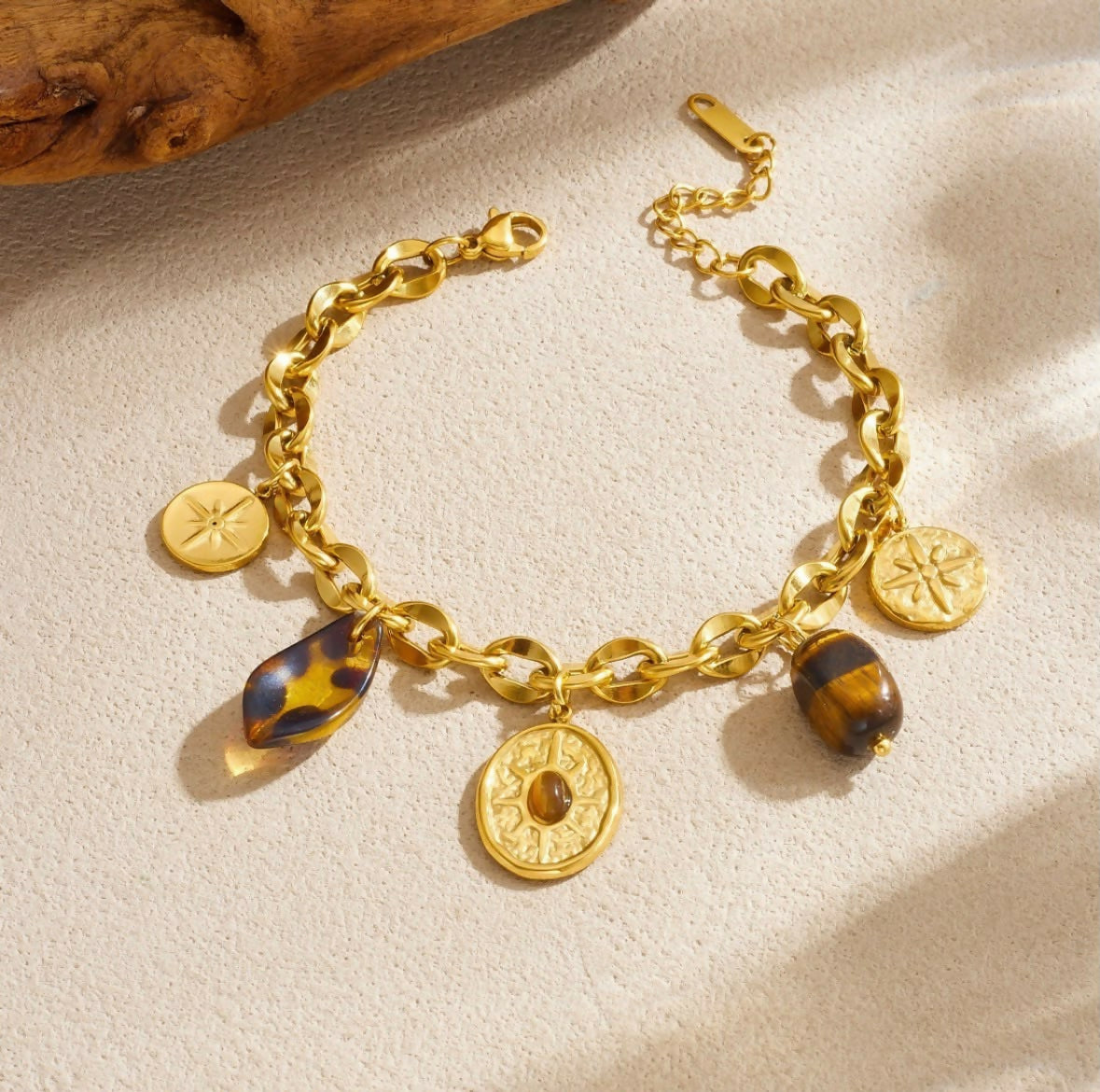 Brown charm bracelet
