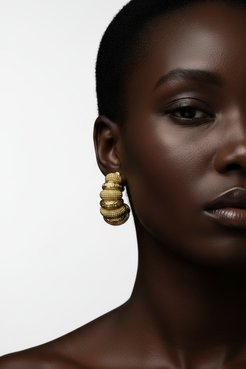 Triple Bead Drop Earring