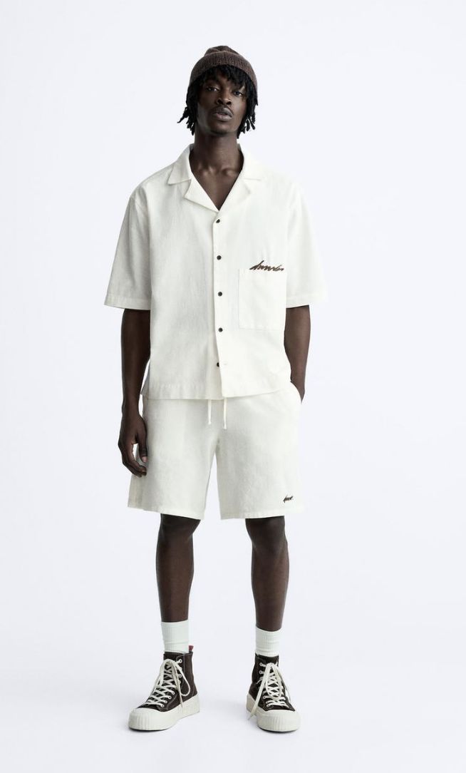 White Co-ords Shirt & Shorts