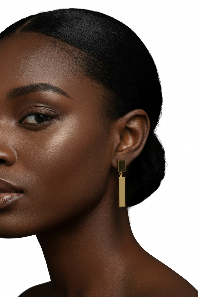 Geometric Link Hoop Earring