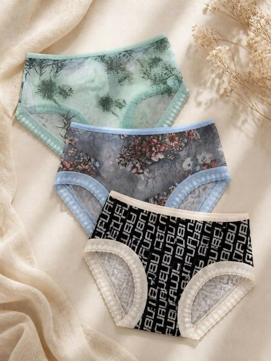 Soft Mesh Brief Panties - Set of Three