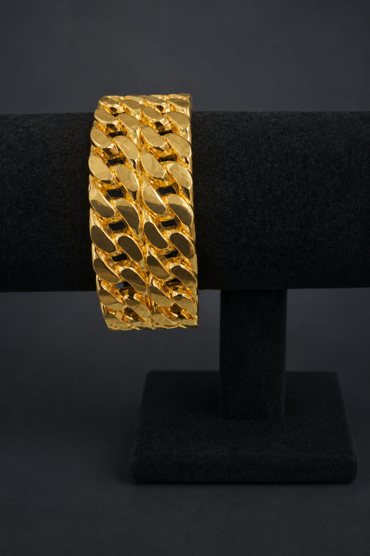 Gold Chain-Link Cuff Bracelet