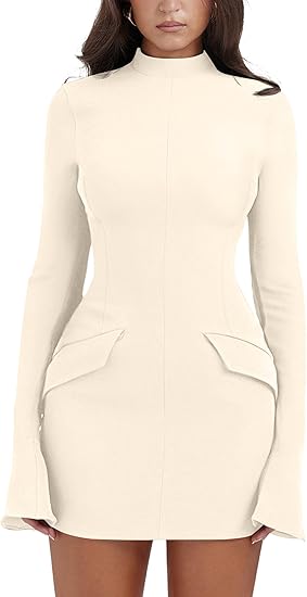 Long Sleeve Mock Turtle Neck Bodycon