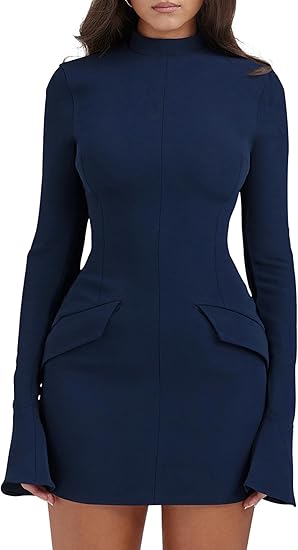 Long Sleeve Mock Turtle Neck Bodycon