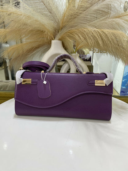 Wave Flap Top-Handle Purse
