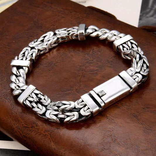 S925 Sterling Silver Trendy Men's Personalized Bracelet