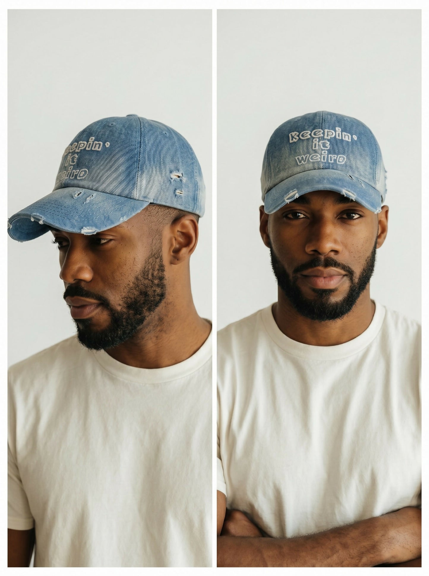 Keep It Weird Vintage Denim Cap