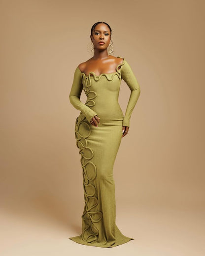 Classy Embroidery Dinner Dress