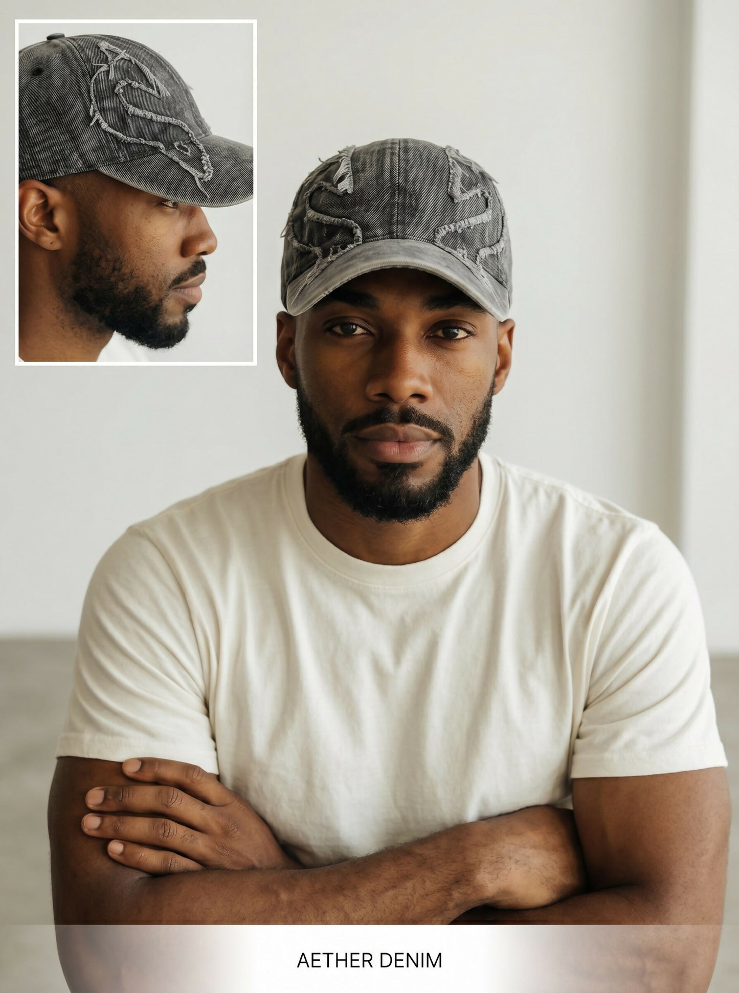 Shadow Angel Wings Denim Cap