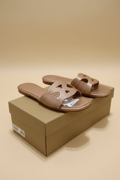 Rose-Gold Flat Slippers