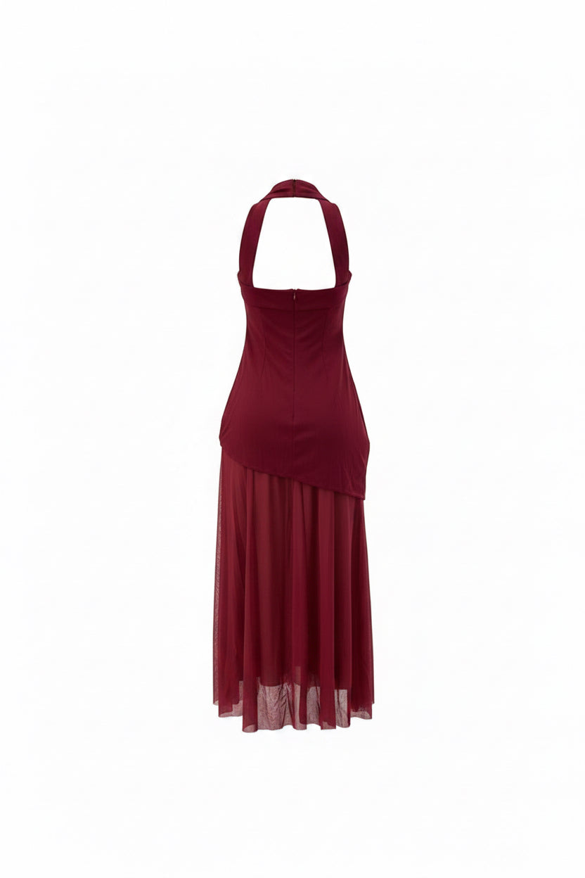 Long Dress With Detachable Scarf