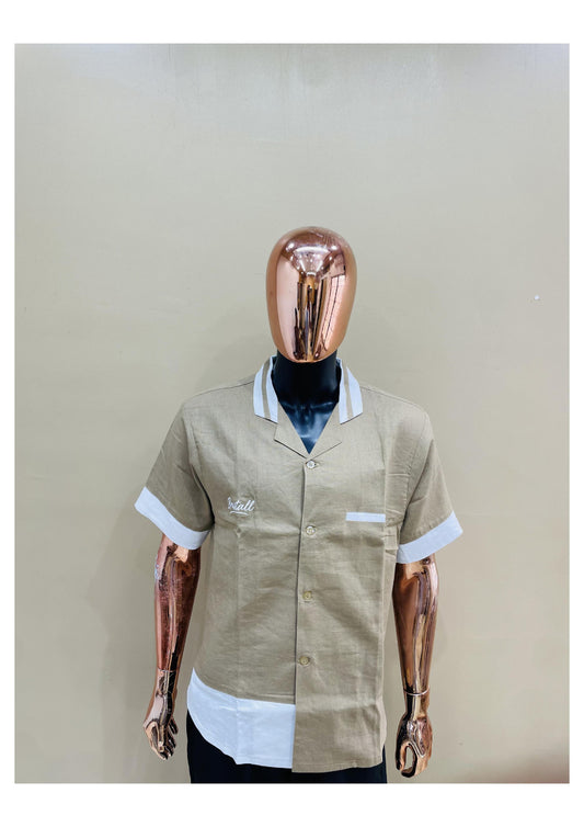 Vintage Contrast-Trim Short Sleeve Shirt
