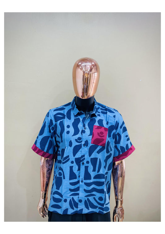 Abstract Print Short-Sleeve Shirt