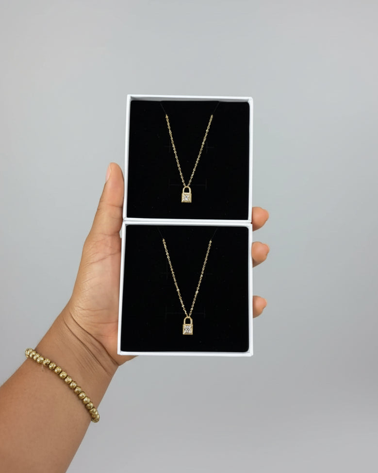 Petite Gold Padlock Necklace
