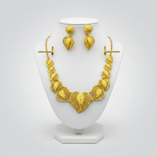 Gold plated Necklace and Earring
