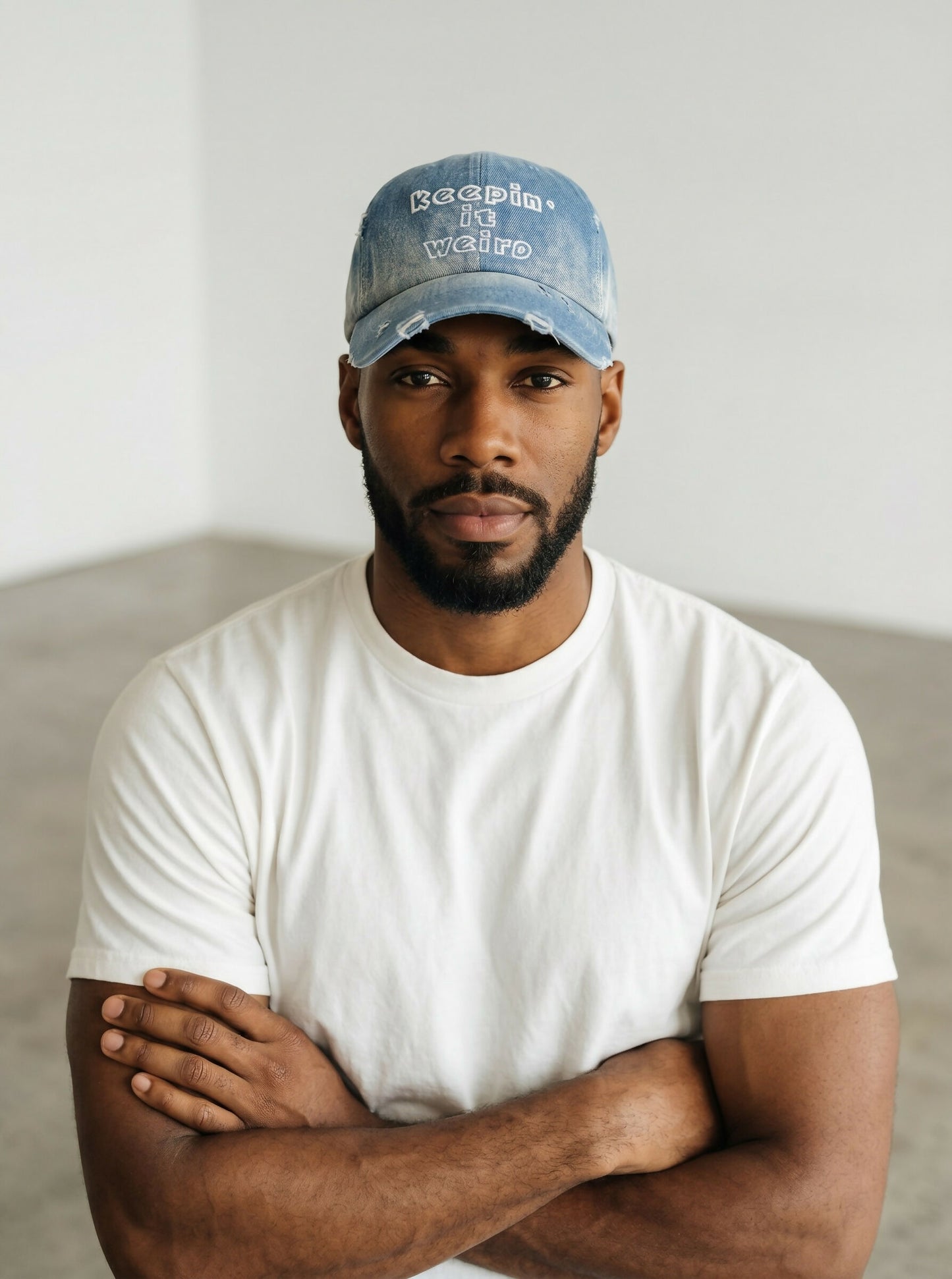Keep It Weird Vintage Denim Cap