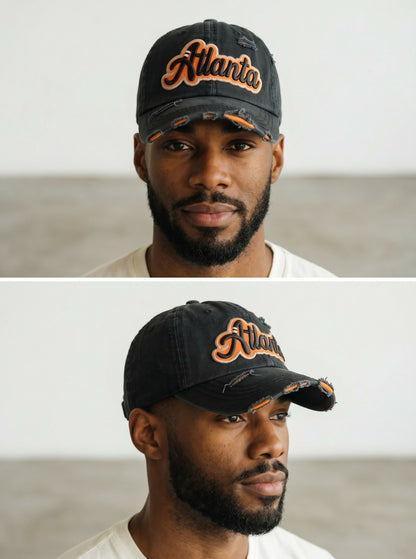 Midnight Atlanta Distressed Cap