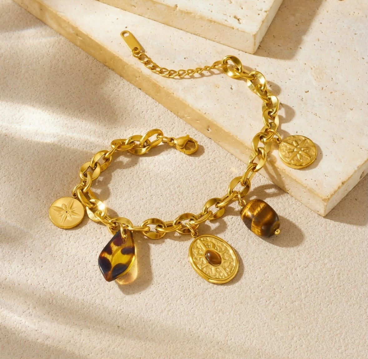 Brown charm bracelet