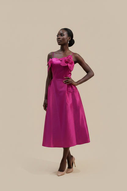 Pink Midi Flare Gown