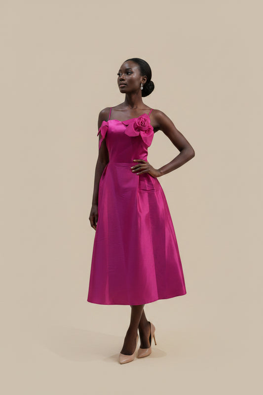 Pink Midi Flare Gown