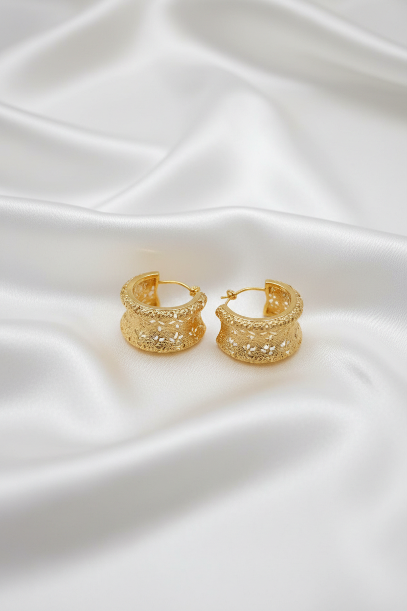 Textured Sculptural Hoop Earring