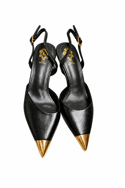 Leather Sling Back Heels