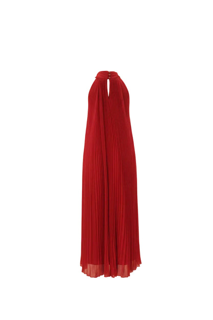 Pleated Swing Maxi Dress