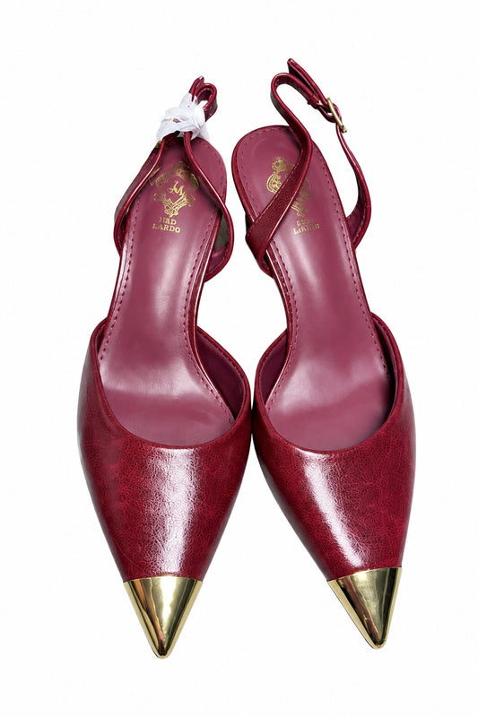 Leather Sling Back Heels