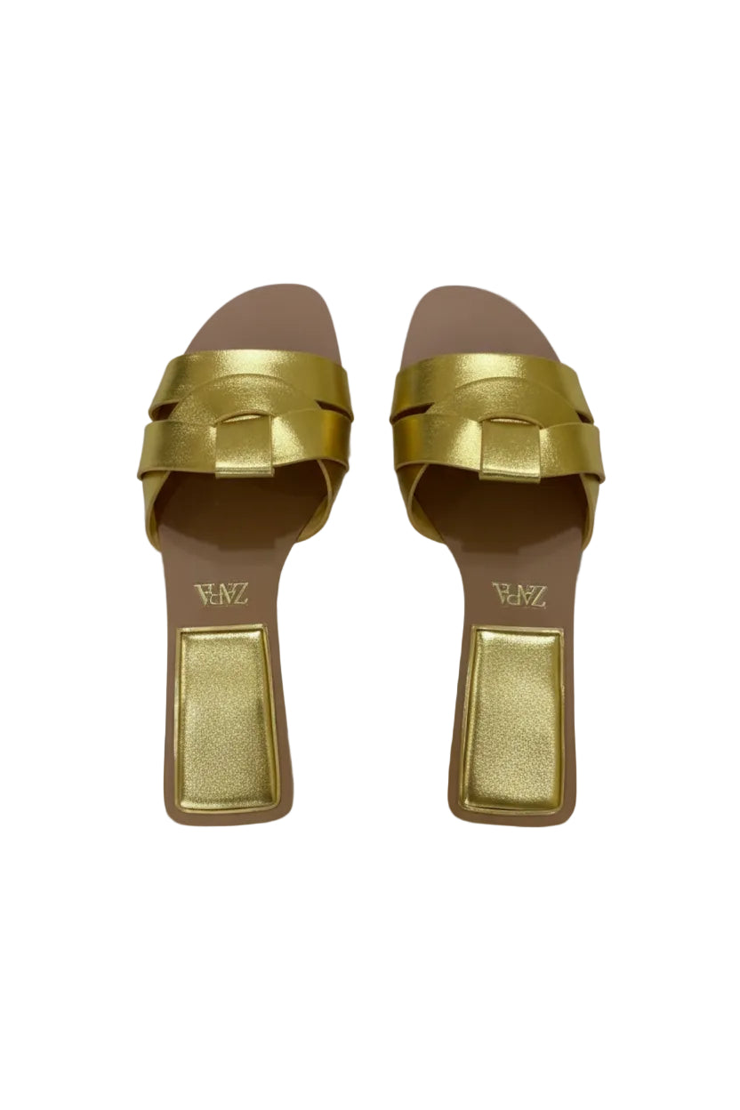 Gold Flat slippers
