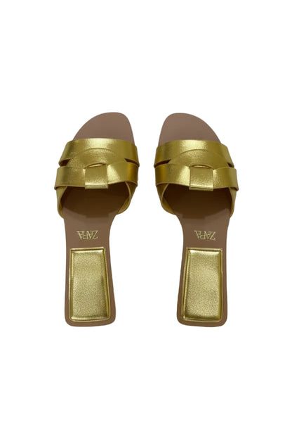 Gold Flat slippers