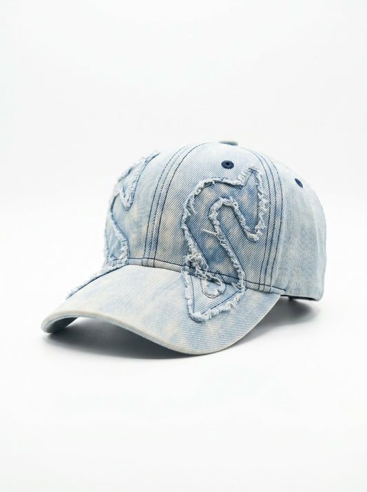 Sky Blue Angel Wings Denim Cap