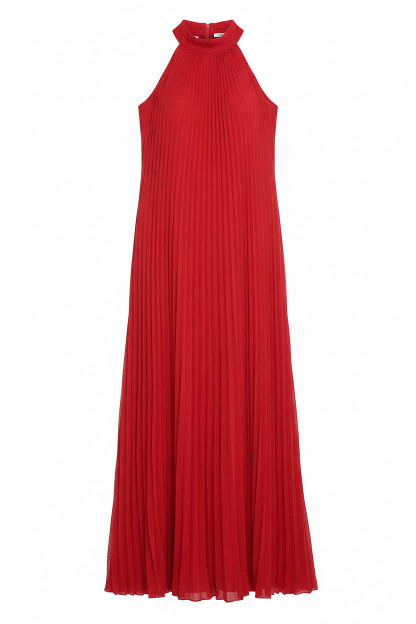 Pleated Swing Maxi Dress