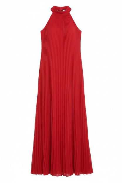 Pleated Swing Maxi Dress