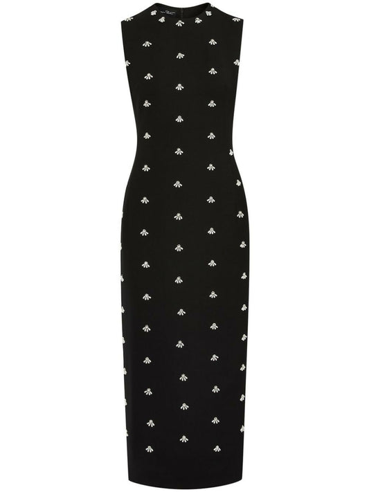 Embellished Wool Blend Dress