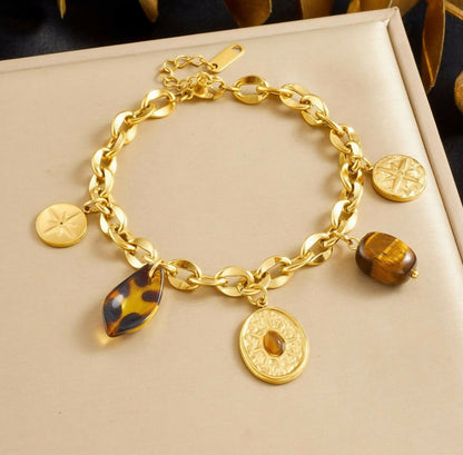 Brown charm bracelet