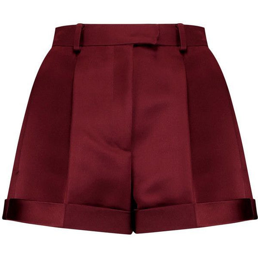 Silk Summer Shorts- Burgundy