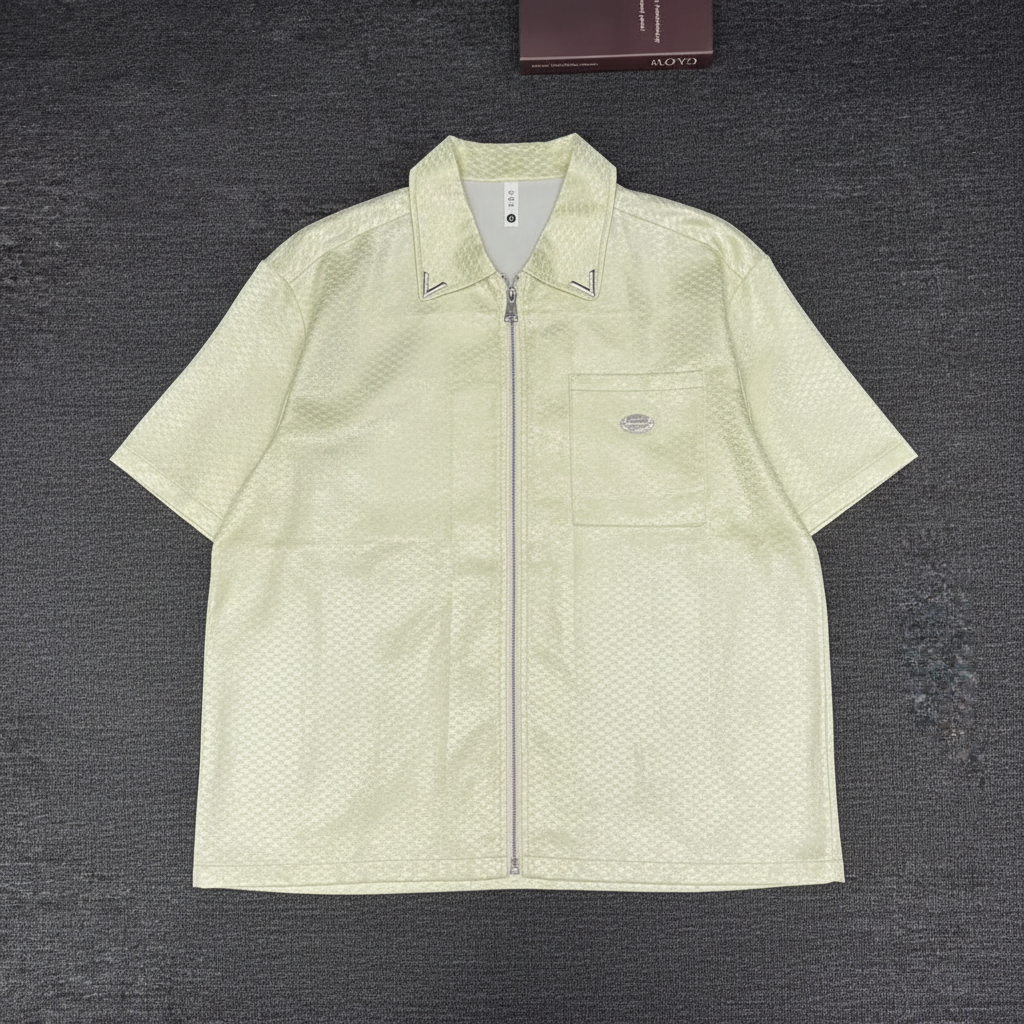 Metallic Zip-Up Shirt