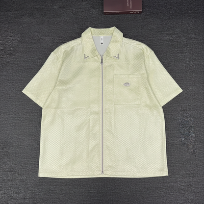 Metallic Zip-Up Shirt