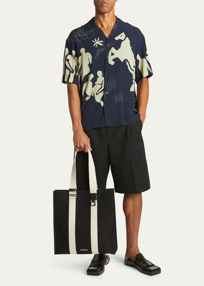Men's Grosgrain Messenger Tote Bag