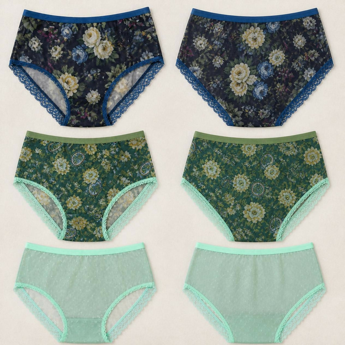 Soft Mesh Brief Panties - Set of Three