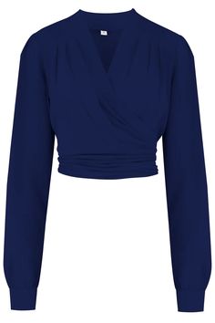 Long Sleeve Wrap Blouse