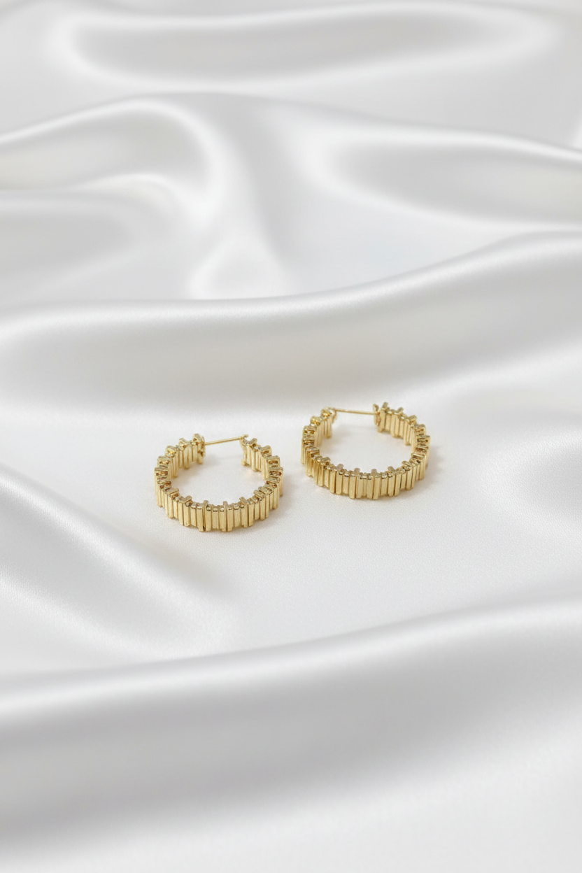 Ribbed Statement Hoop Earring