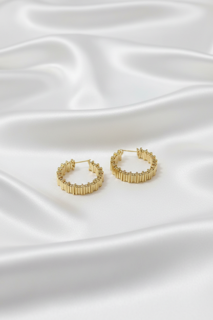 Ribbed Statement Hoop Earring