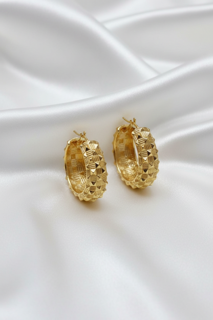 Textured Radiance Hoop Earring