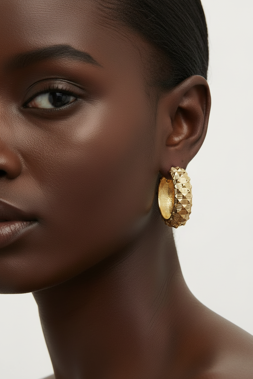 Textured Radiance Hoop Earring