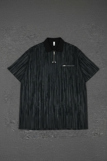 Vertical Strip Quarter Zip Polo