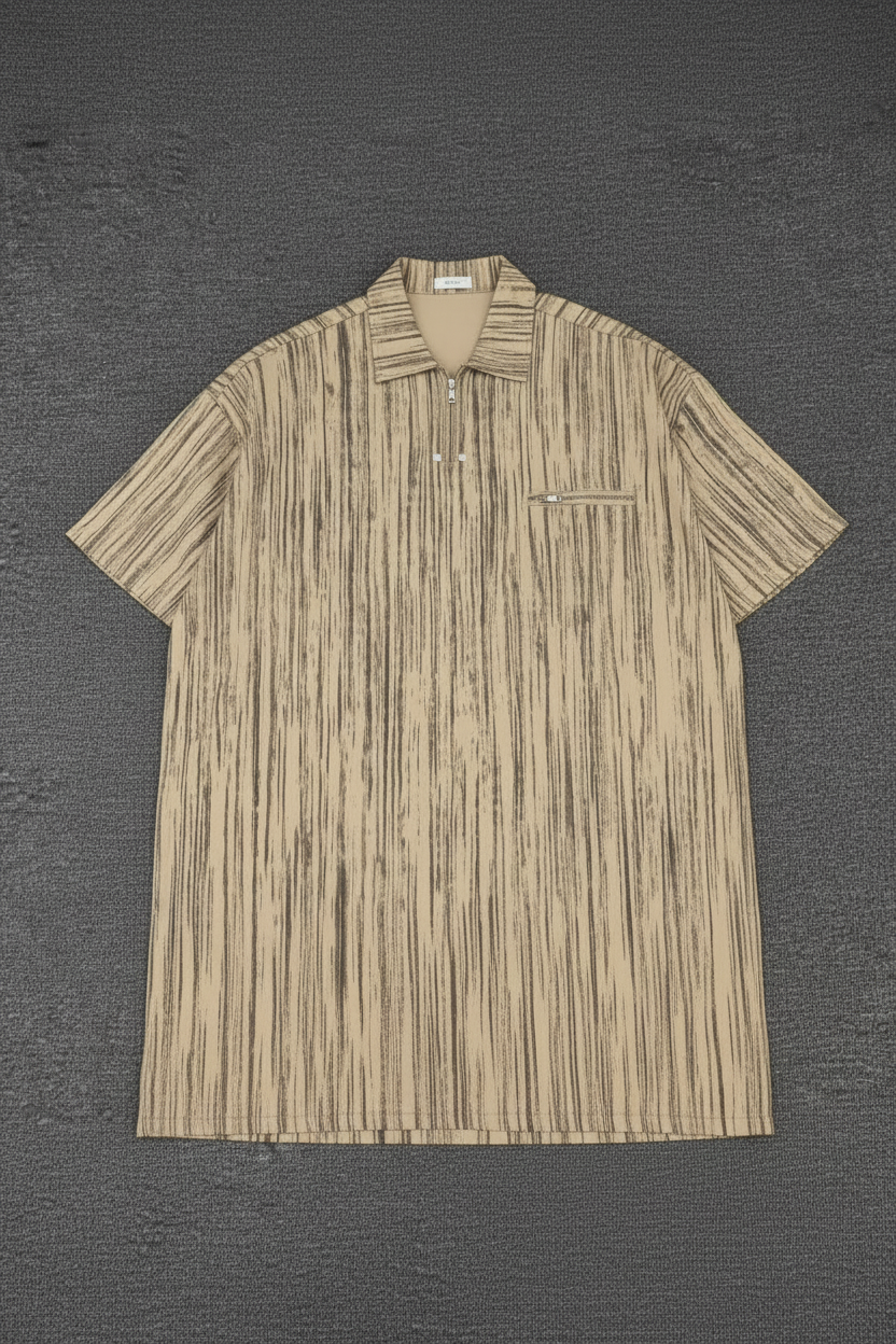 Vertical Strip Quarter Zip Polo