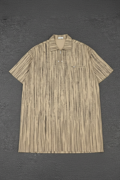 Vertical Strip Quarter Zip Polo