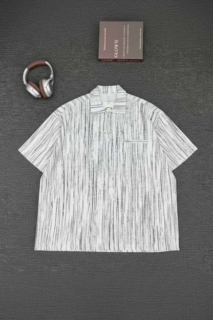 Vertical Strip Quarter Zip Polo